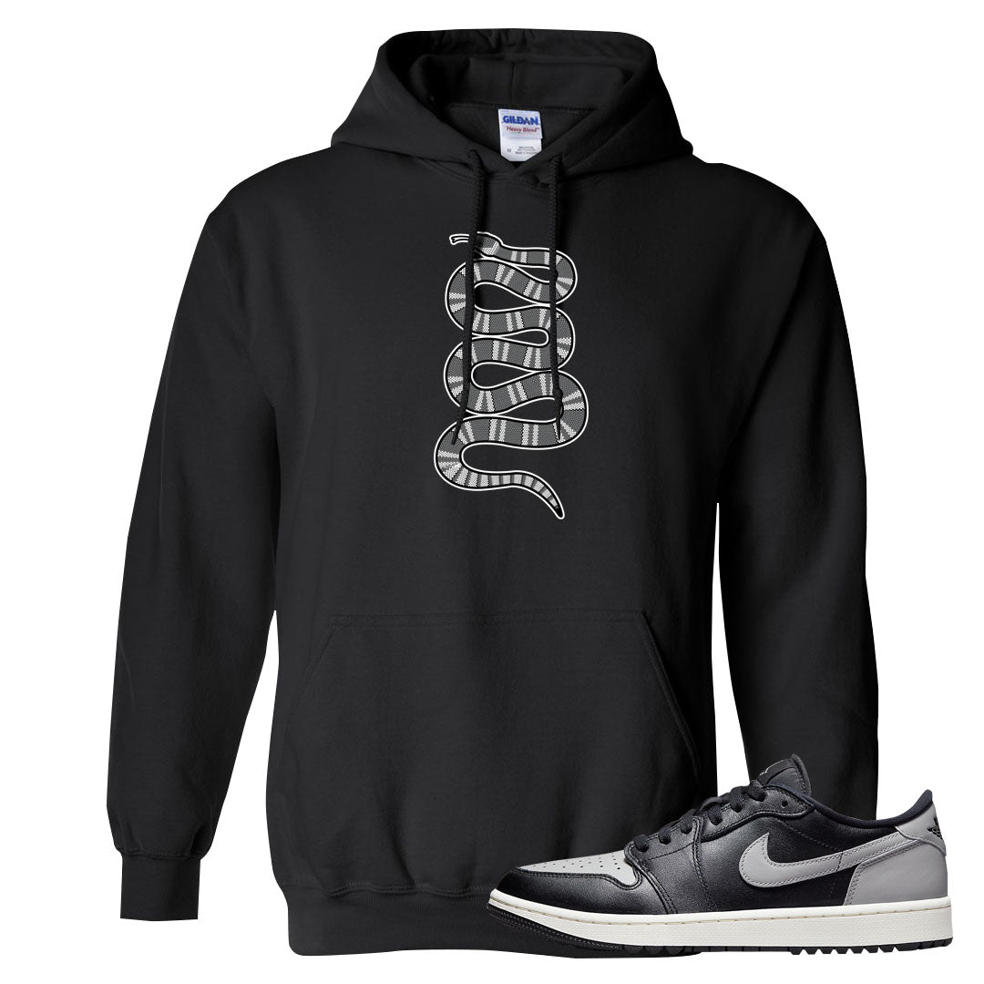 Shadow Golf Low 1s Hoodie | Coiled Snake, Black