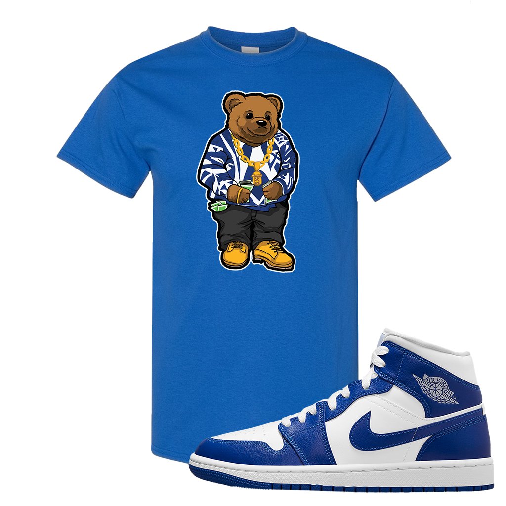 Air Jordan 1 Mid Kentucky Blue T Shirt | Sweater Bear, Royal