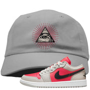 Light Iron Ore Low 1s Dad Hat | All Seeing Eye, Light Gray