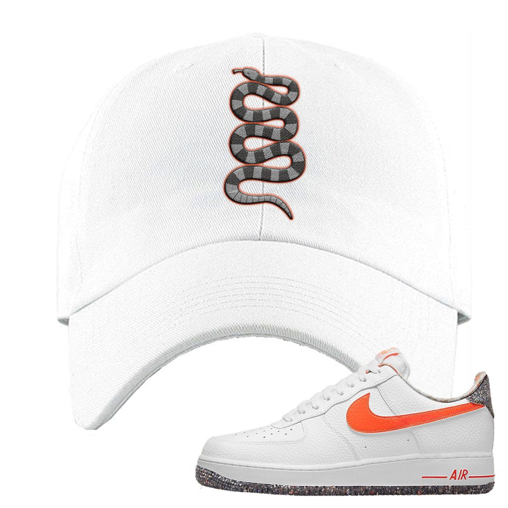 Air Force 1 Low Crimson Grind Rubber Dad Hat | Coiled Snake, White