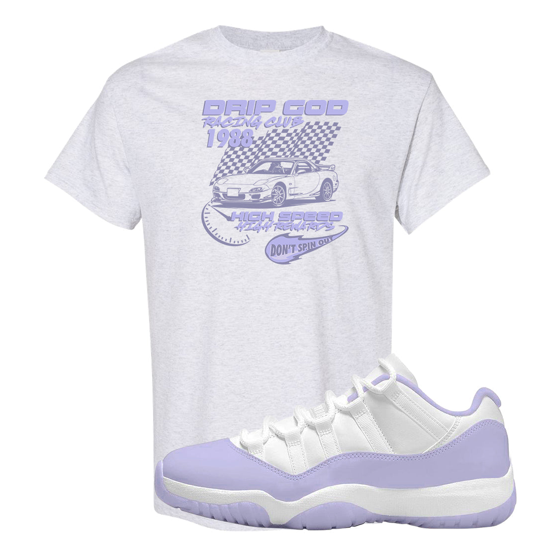 Pure Violet Low 11s T Shirt | Drip God Racing Club, Ash