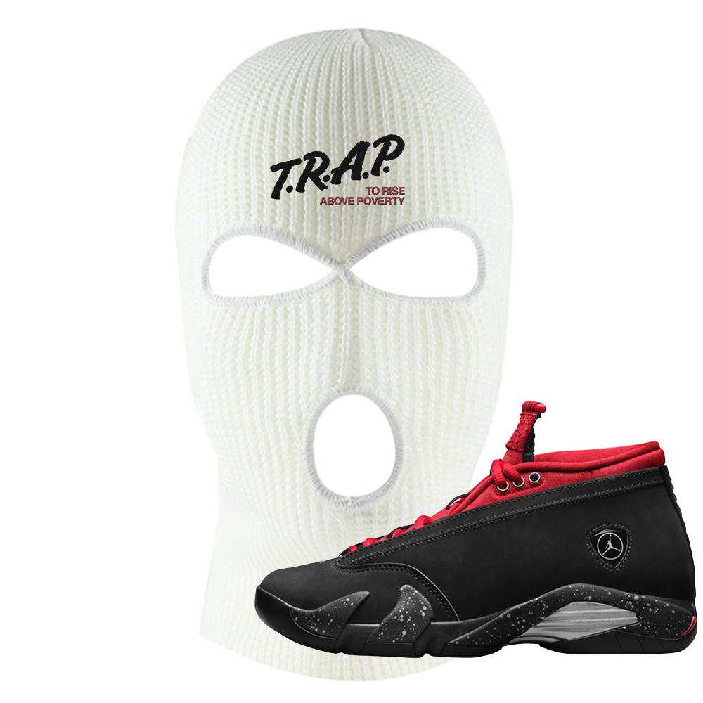 Red Lipstick Low 14s Ski Mask | Trap To Rise Above Poverty, White