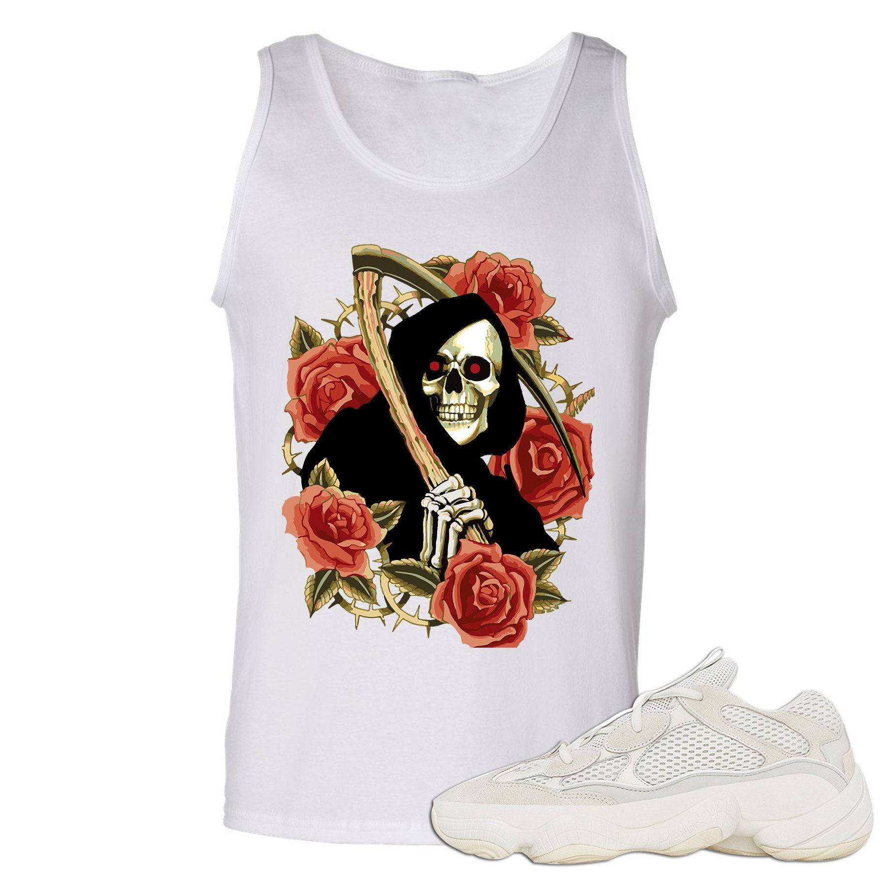 Bone White 500s Tank Top | Grim Reaper, White