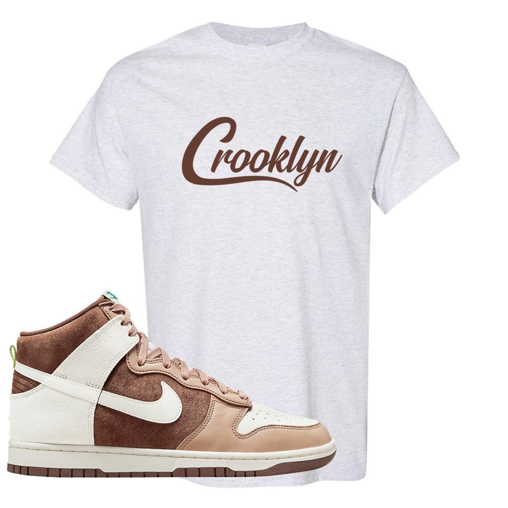 Light Chocolate High Dunks T Shirt | Crooklyn, Ash