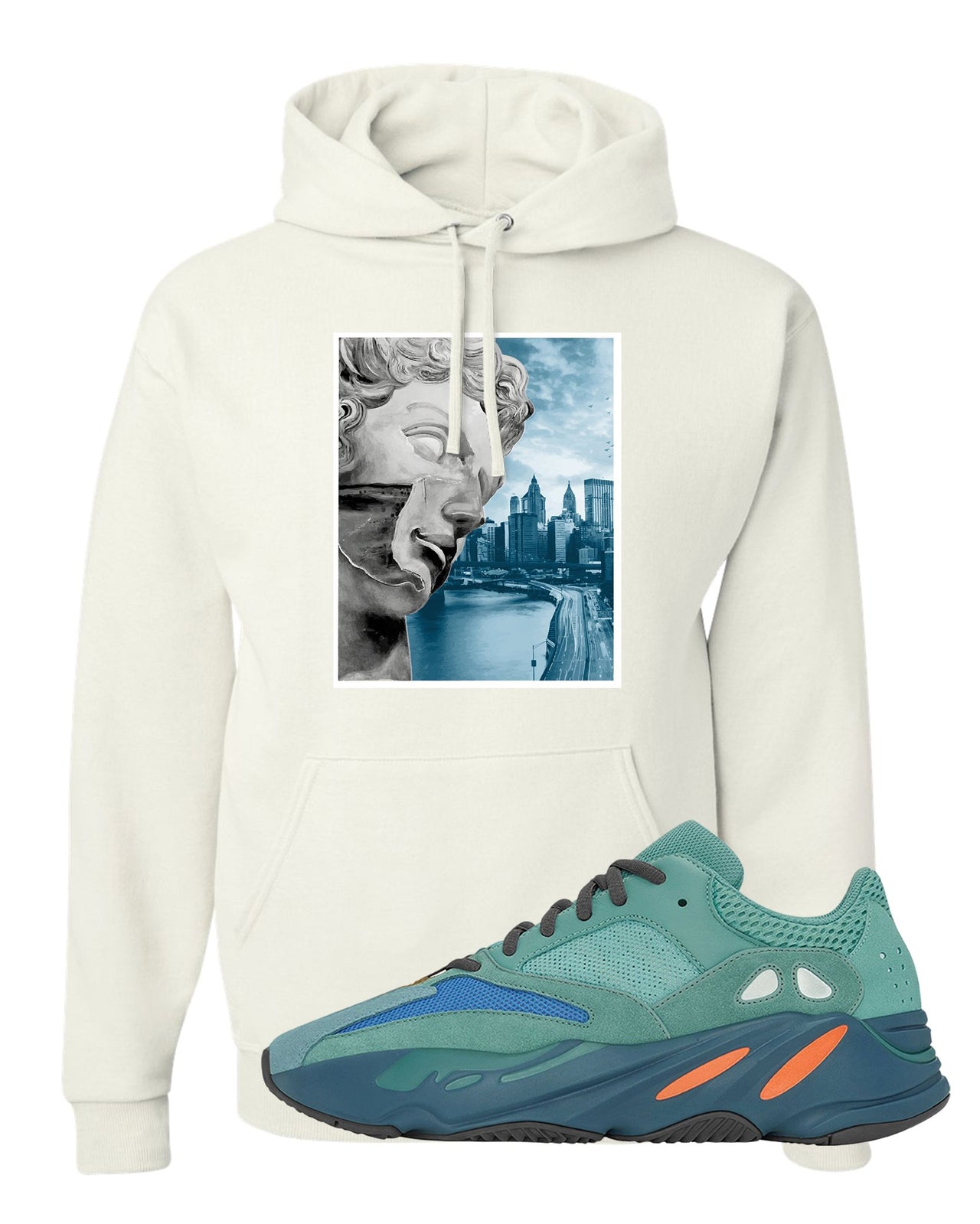 Faded Azure 700s Hoodie | Miguel, White