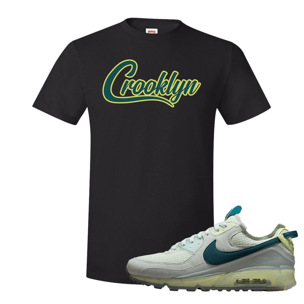 Seafoam Dark Teal Green 90s T Shirt | Crooklyn, Black