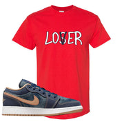 Denim Gum Bottom Low 1s T Shirt | Lover, Red