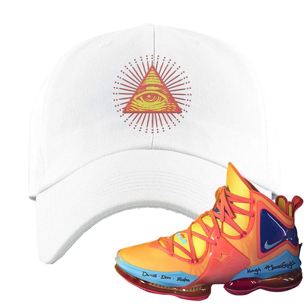Lebron 19 Tune Squad Dad Hat | All Seeing Eye, White