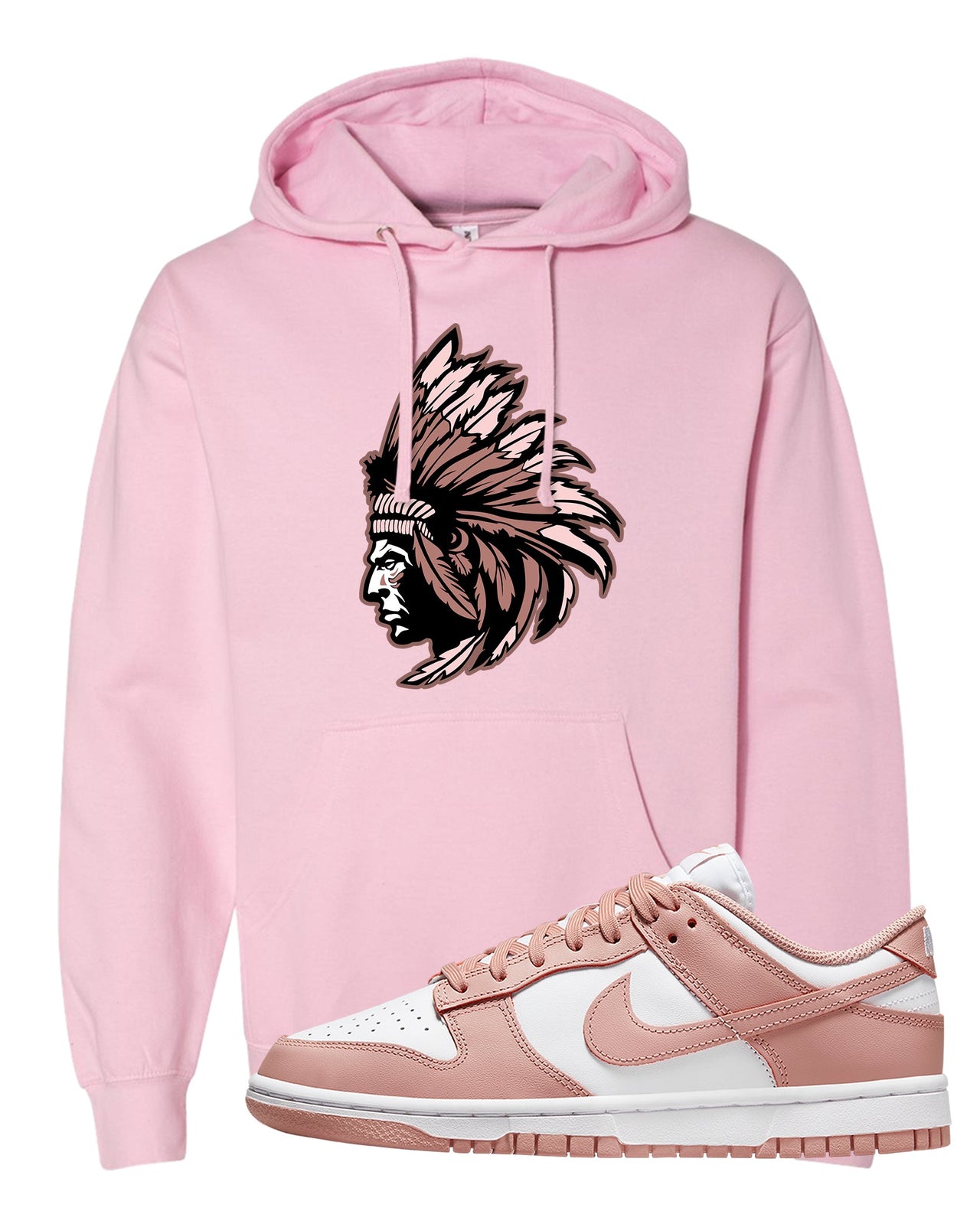 Rose Whisper Low Dunks Hoodie | Indian Chief, Light Pink