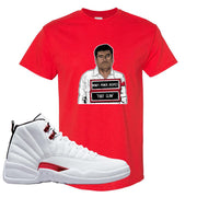 Twist White Red 12s T Shirt | El Chapo Illustration, Red