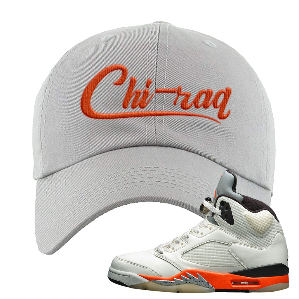 Shattered Backboard 5s Dad Hat | Chiraq, Light Gray