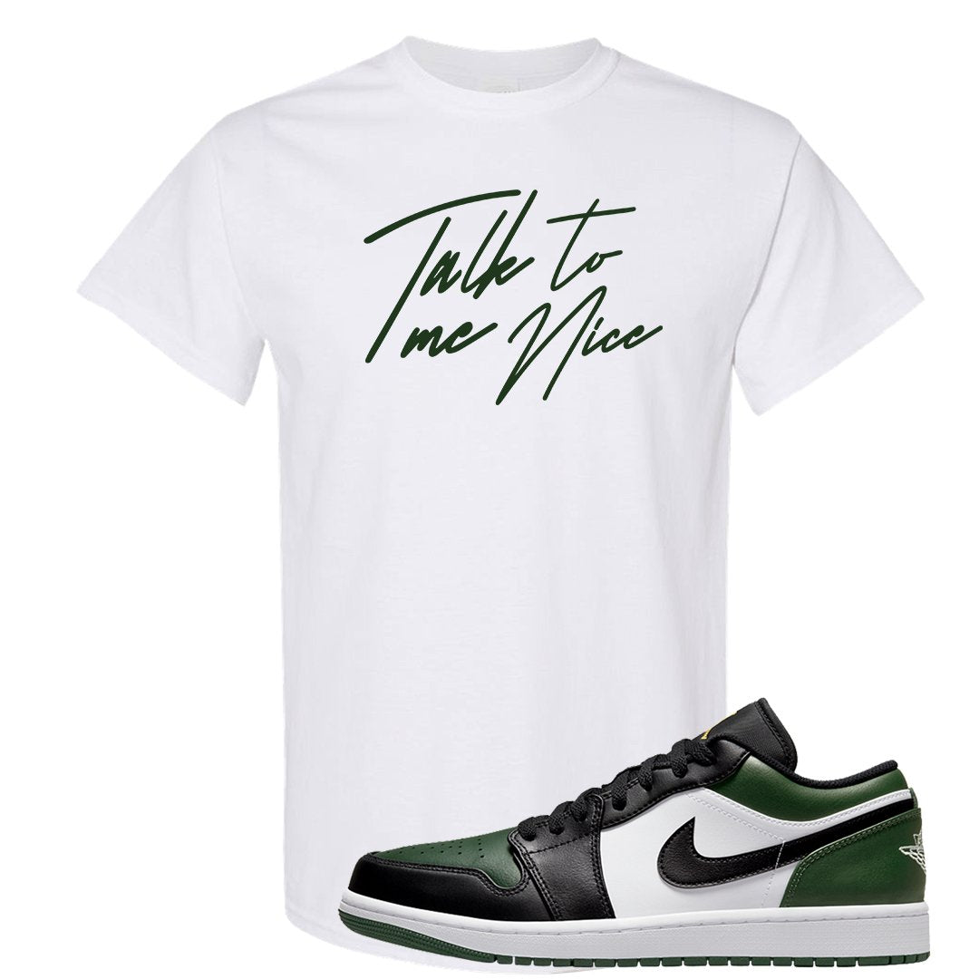 Green Toe Low 1s T Shirt | Talk To Me Nice, White