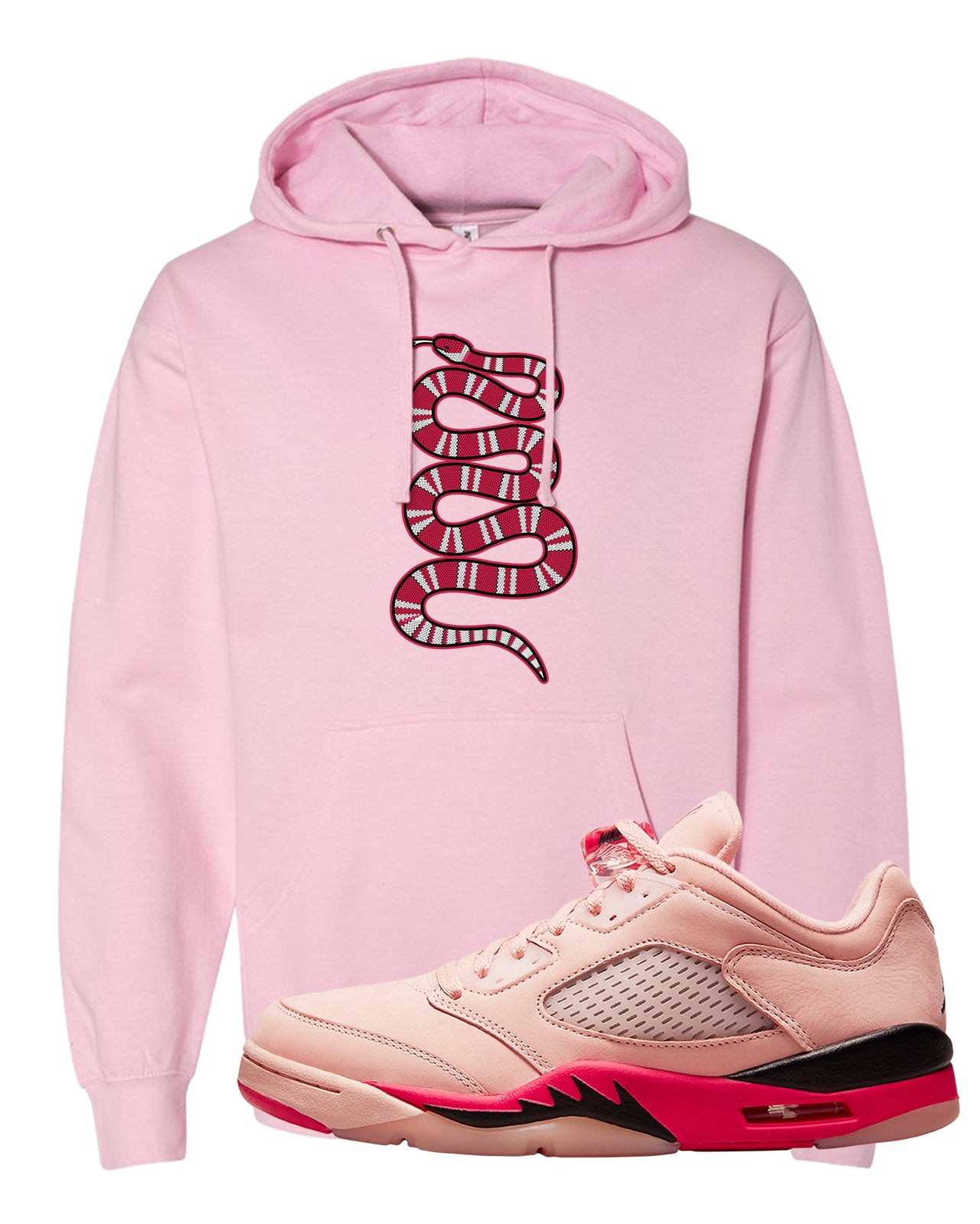Arctic Pink Low 5s Hoodie | Coiled Snake, Light Pink