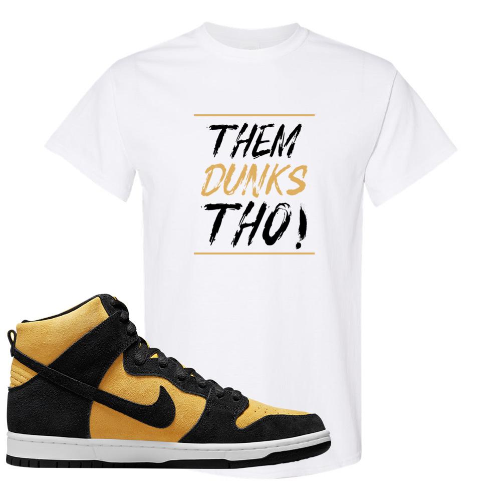 Reverse Goldenrod High Dunks T Shirt | Them Dunks Tho, White