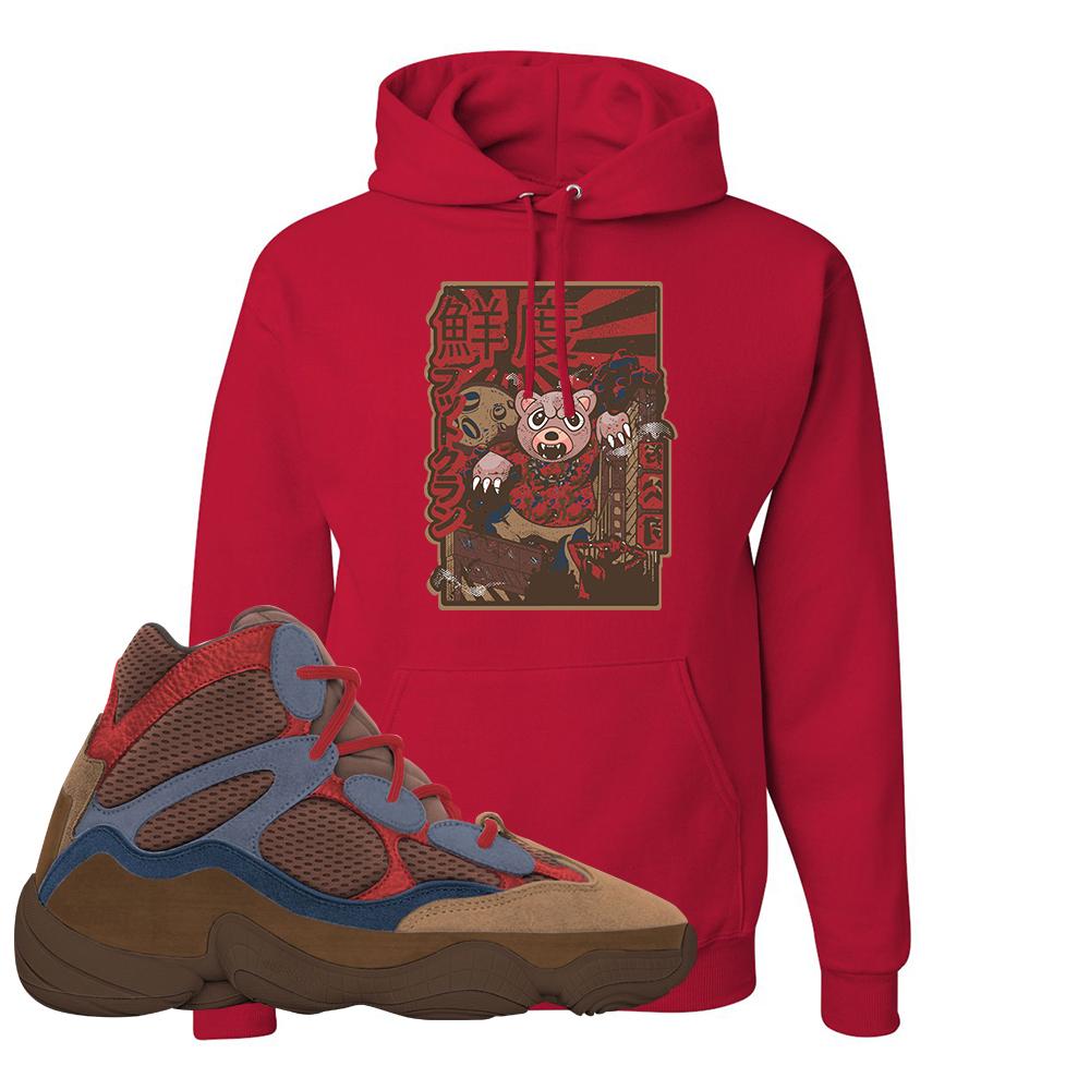 Yeezy 500 High Sumac Hoodie | Attack Of The Bear, Red