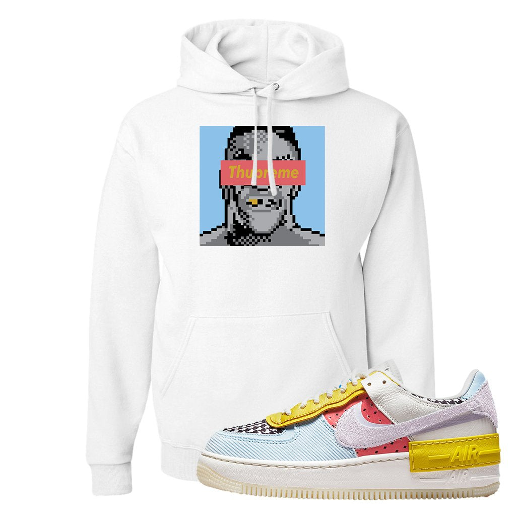 Air Force 1 Shadow Multi-Color Hoodie | Thupreme, White
