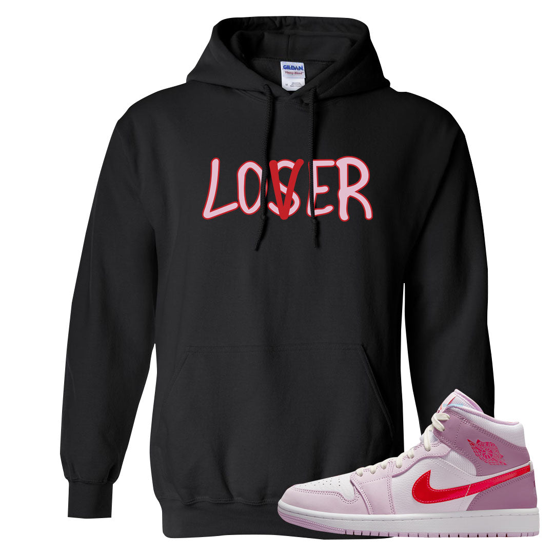 Valentine's Day Mid 1s Hoodie | Lover, Black