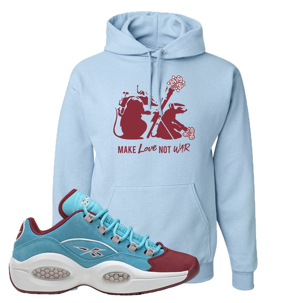 Maroon Light Blue Question Lows Hoodie | Army Rats, Light Blue