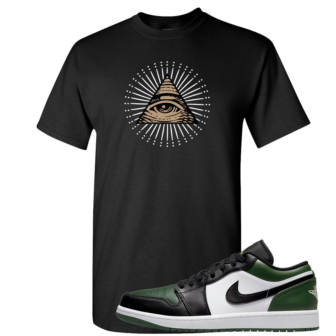 Green Toe Low 1s T Shirt | All Seeing Eye, Black