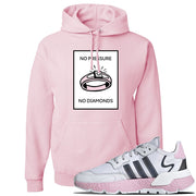 WMNS Nite Jogger Pink Boost Sneaker Classic Pink Pullover Hoodie | Hoodie to match Adidas WMNS Nite Jogger Pink Boost Shoes | No Pressure No Diamond