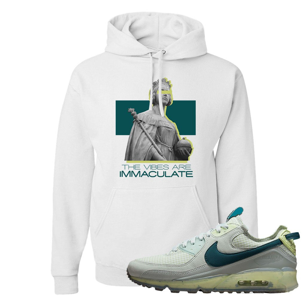 Seafoam Dark Teal Green 90s Hoodie | The Vibes Are Immaculate, White