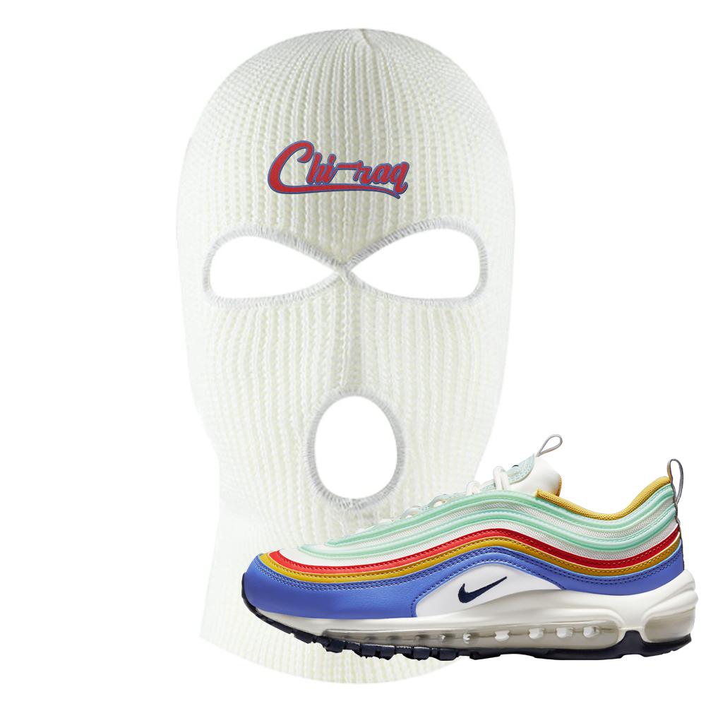 Multicolor 97s Ski Mask | Chiraq, White