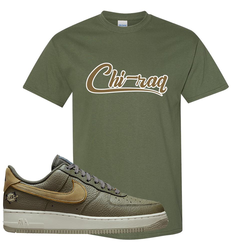 Tortoise Low AF1s T Shirt | Chiraq, Military Green