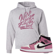 Berry Black White Mid 1s Hoodie | Nice Guys Finish Last, Ash