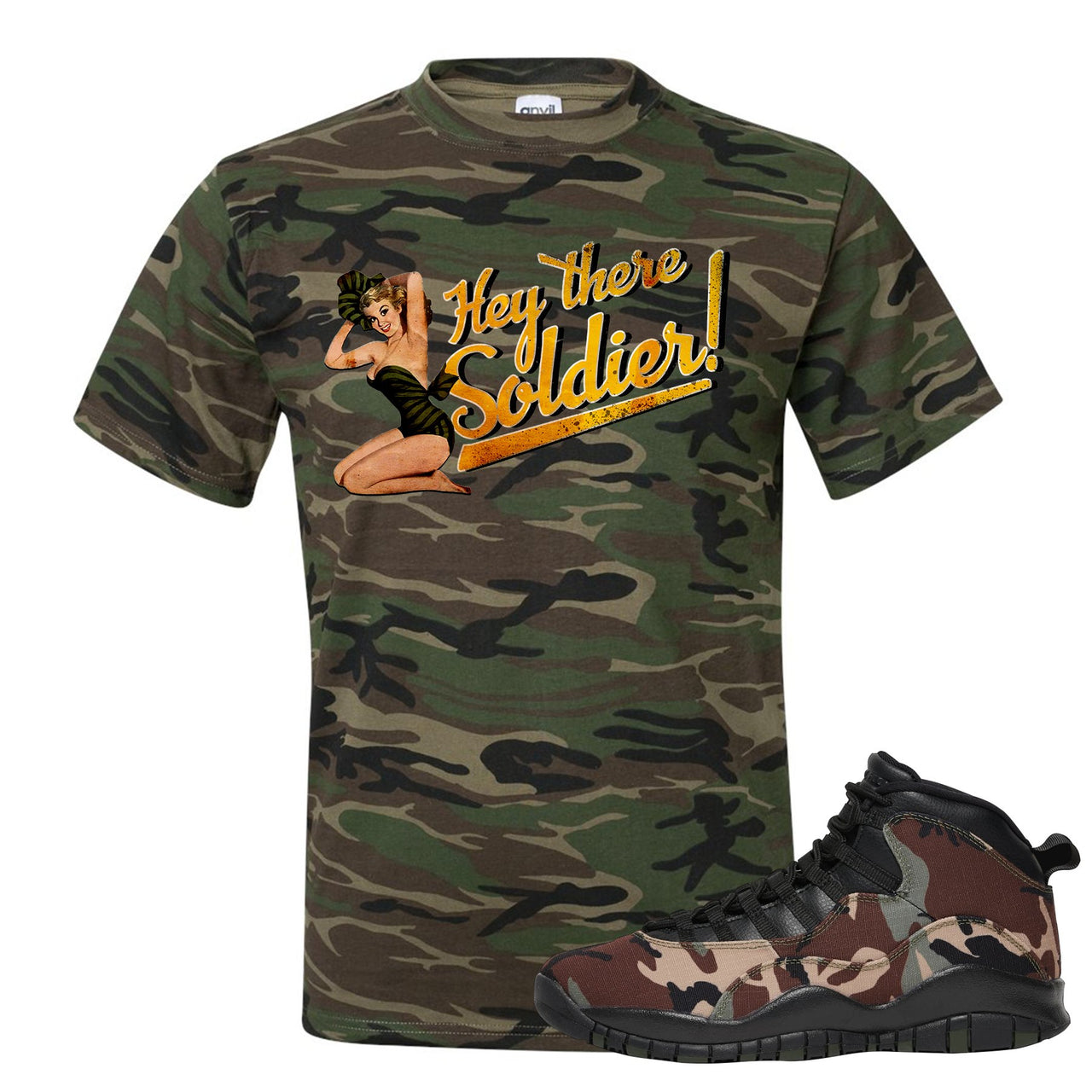 Woodland Camo 10s T Shirt | Hey There Soldier, Camouflage