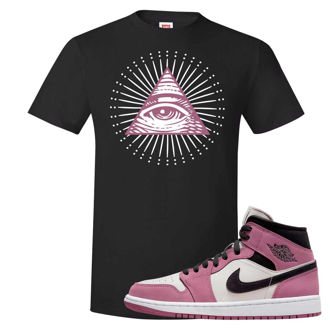 Berry Black White Mid 1s T Shirt | All Seeing Eye, Black