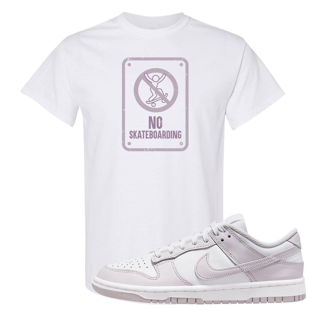 Venice Low Dunks T Shirt | No Skating Sign, White