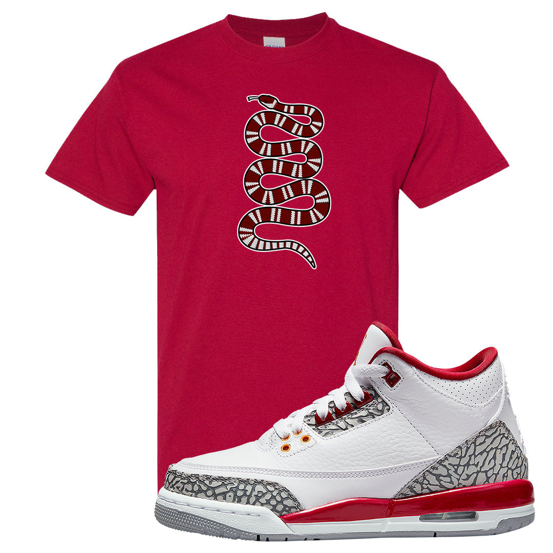 Cardinal Red 3s T Shirt | Coiled Snake, Cardinal