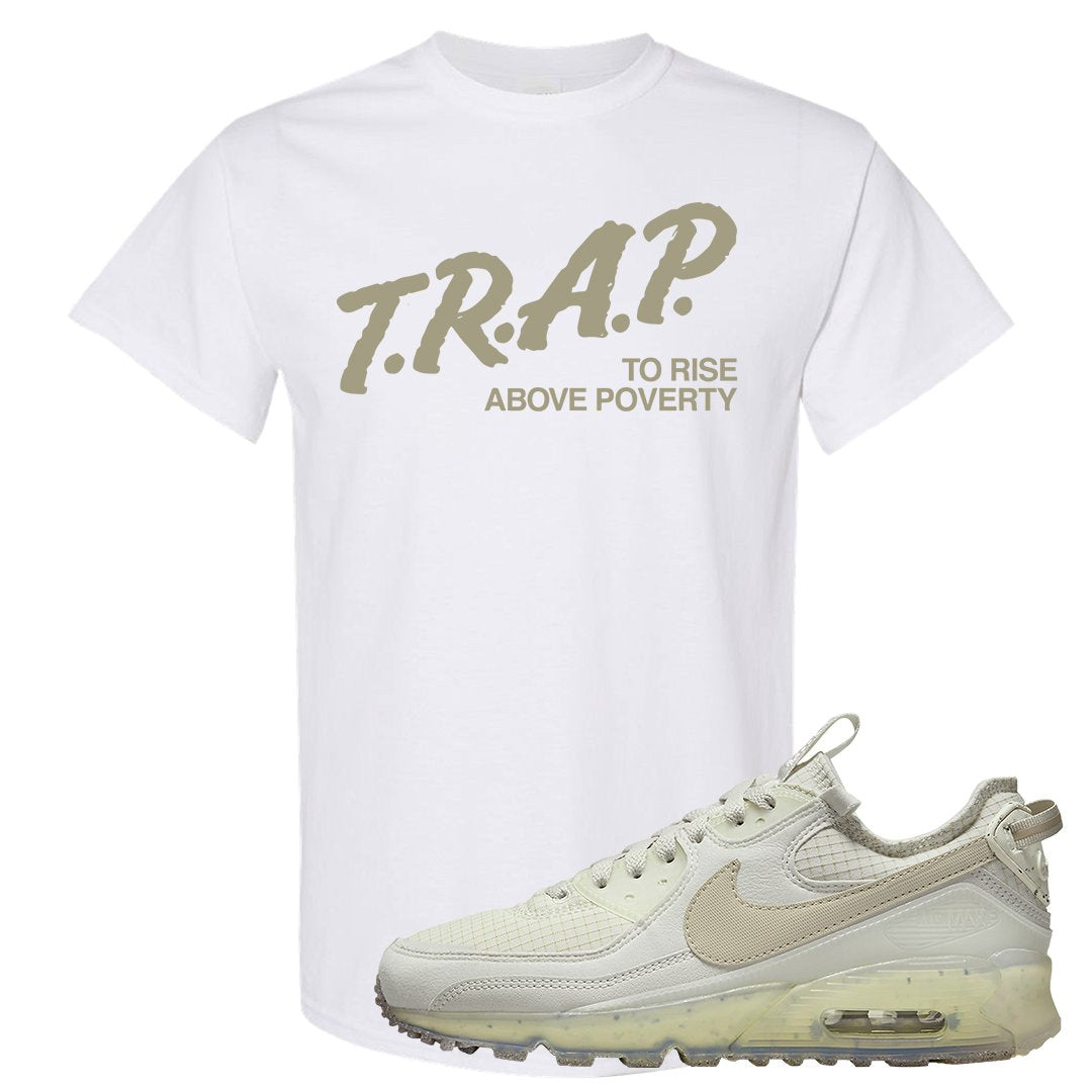 Terrascape Light Bone 90s T Shirt | Trap To Rise Above Poverty, White