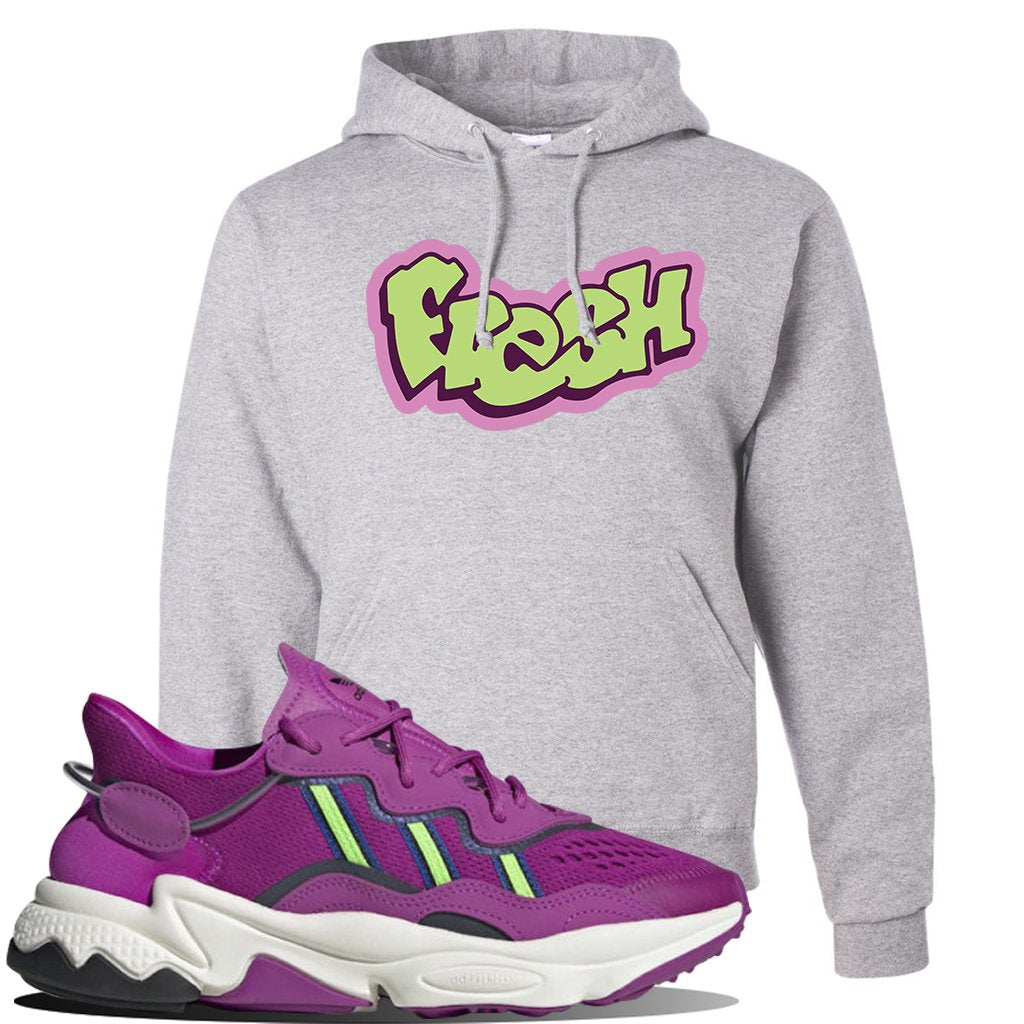 Ozweego Vivid Pink Sneaker Ash Pullover Hoodie | Hoodie to match Adidas Ozweego Vivid Pink Shoes | Fresh Princess of Bel Air
