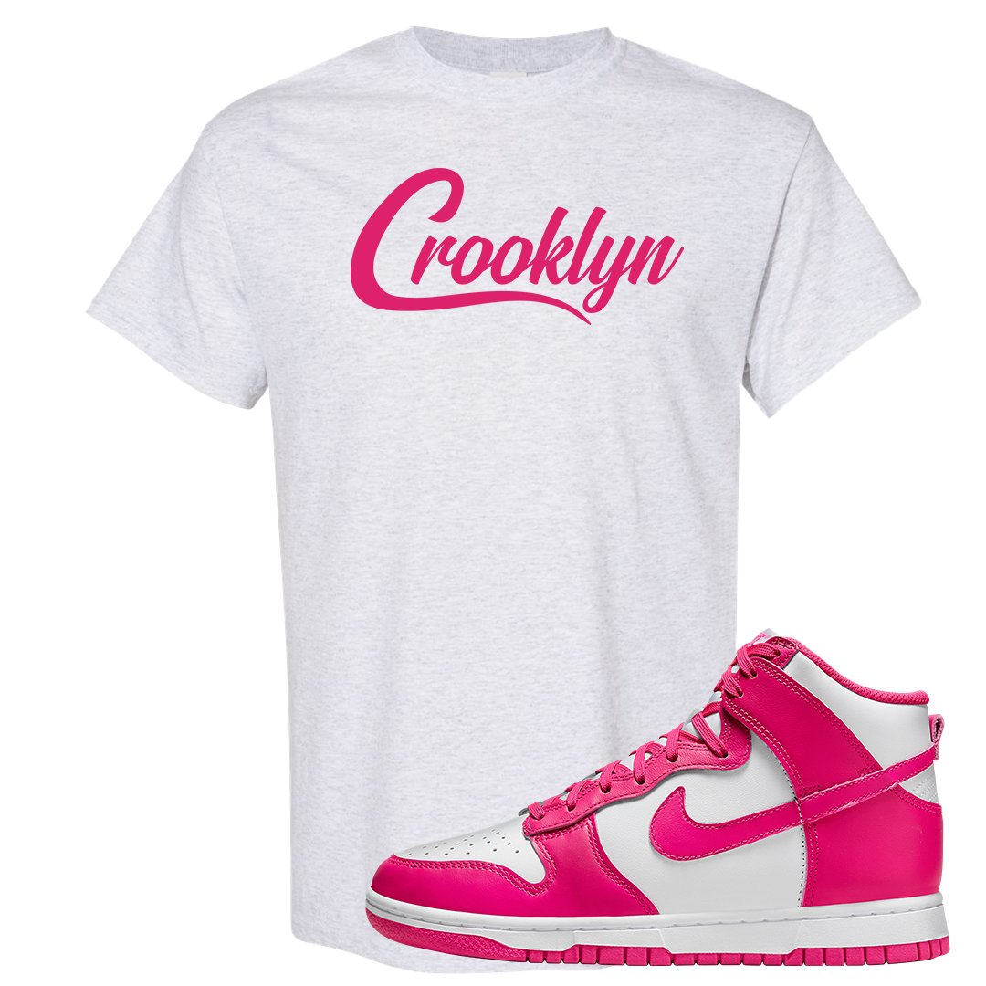 Pink Prime High Dunks T Shirt | Crooklyn, Ash