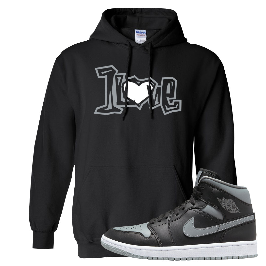 Alternate Shadow Mid 1s Hoodie | 1 Love, Black