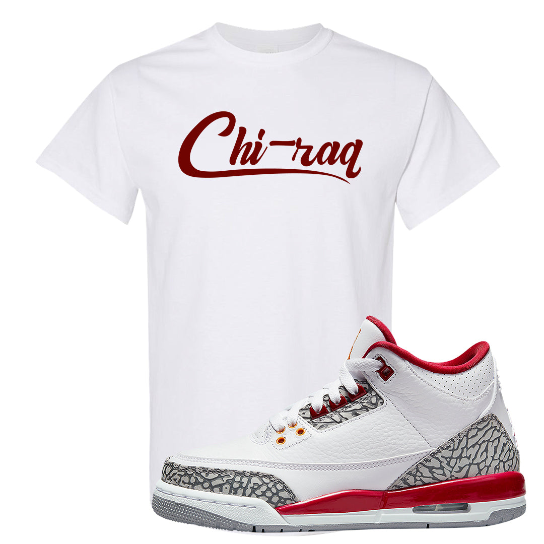 Cardinal Red 3s T Shirt | Chiraq, White