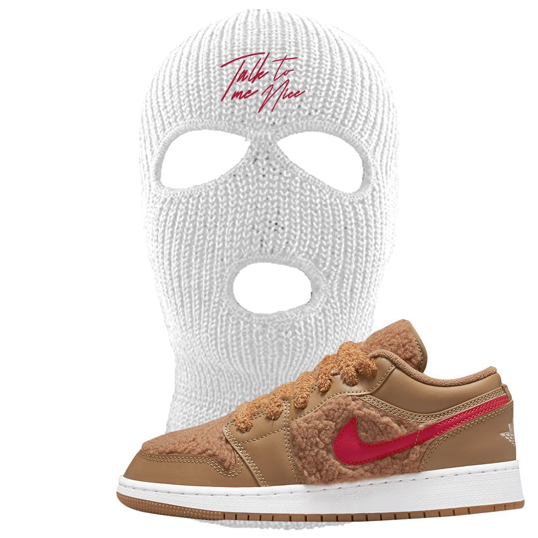 Teddy Bear Low 1s Ski Mask | Talk To Me Nice, White