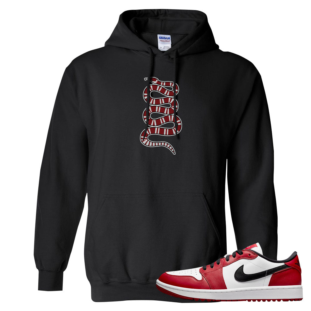 Chicago Golf Low 1s Hoodie | Coiled Snake, Black