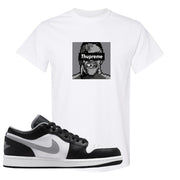 Air Jordan 1 Low Black Medium Grey T Shirt | Thupreme, White