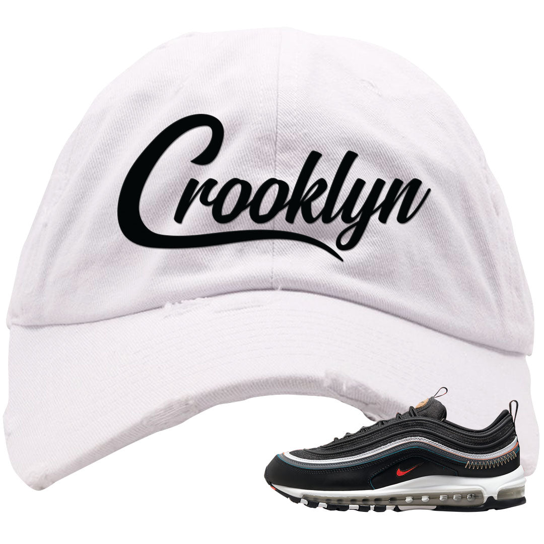 Alter and Reveal 97s Distressed Dad Hat | Crooklyn, White