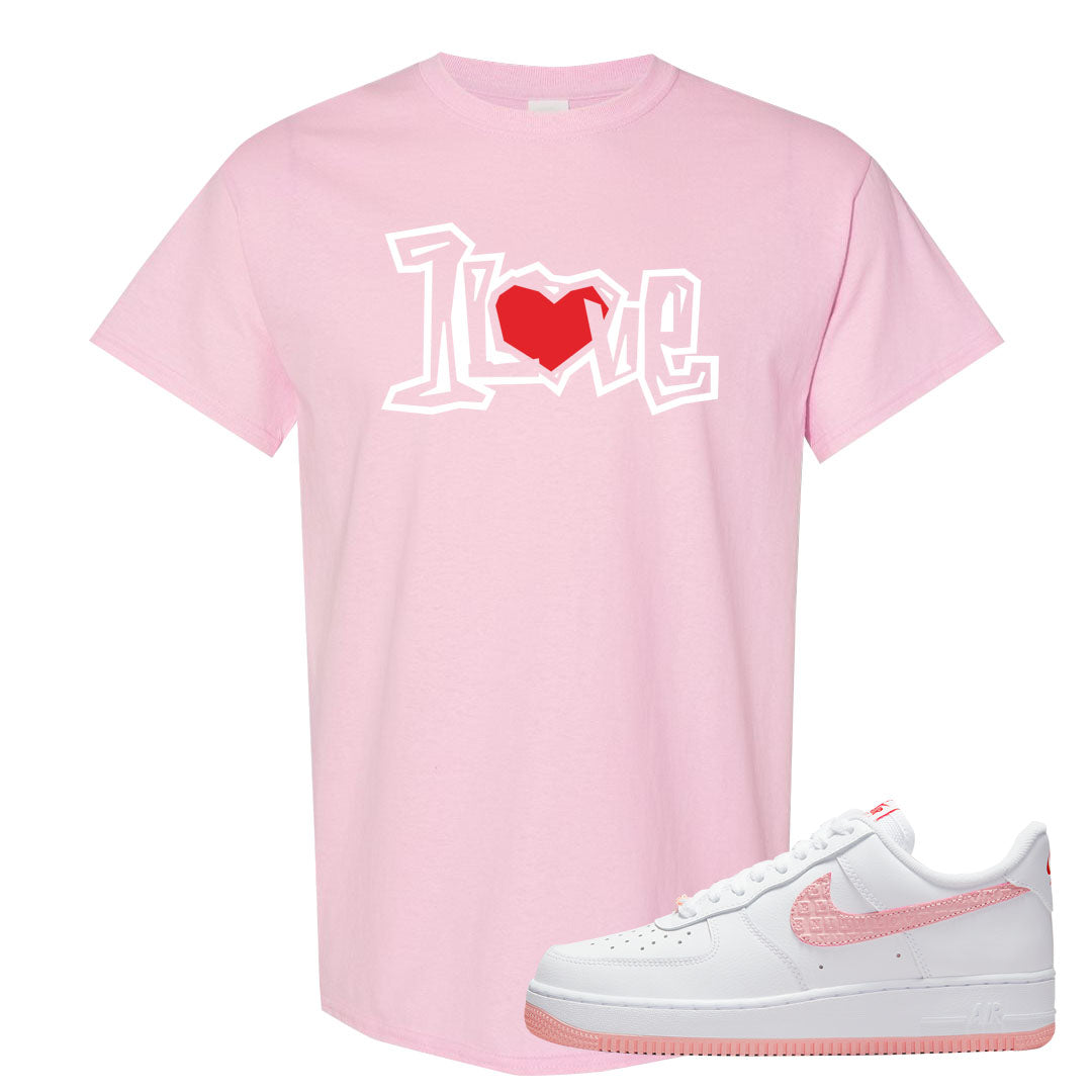 Valentine's Day 2022 AF1s T Shirt | 1 Love, Light Pink