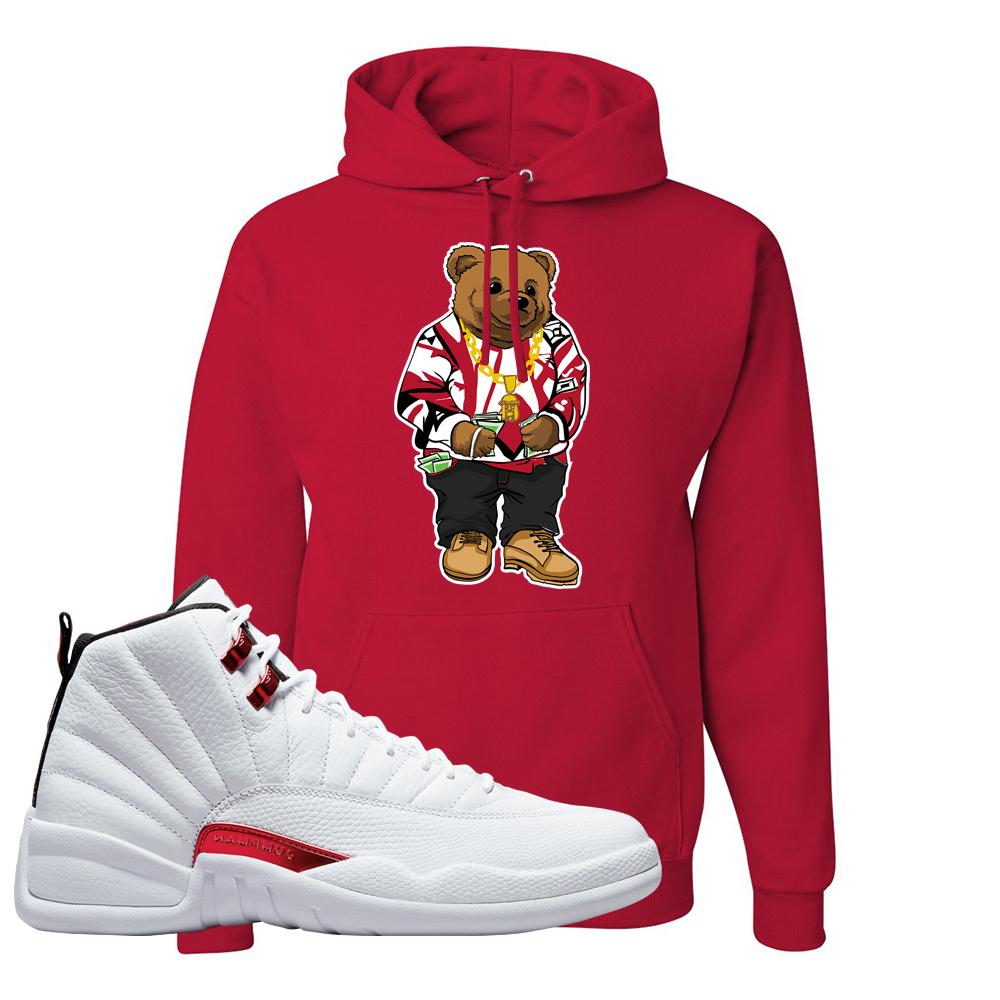 Twist White Red 12s Hoodie | Sweater Bear, Red