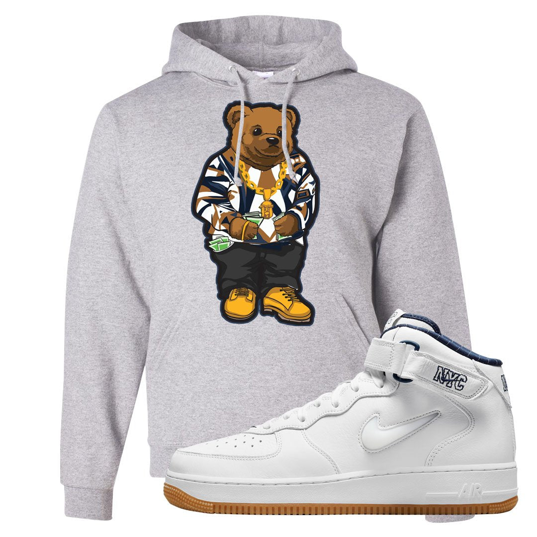 White NYC Mid AF1s Hoodie | Sweater Bear, Ash