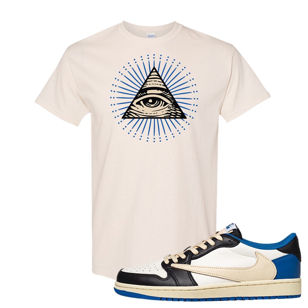 Sail Black Military Blue Shy Pink Low 1s T Shirt | All Seeing Eye, Natural