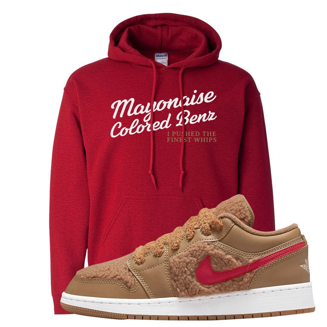 Teddy Bear Low 1s Hoodie | Mayonaise Colored Benz, Red