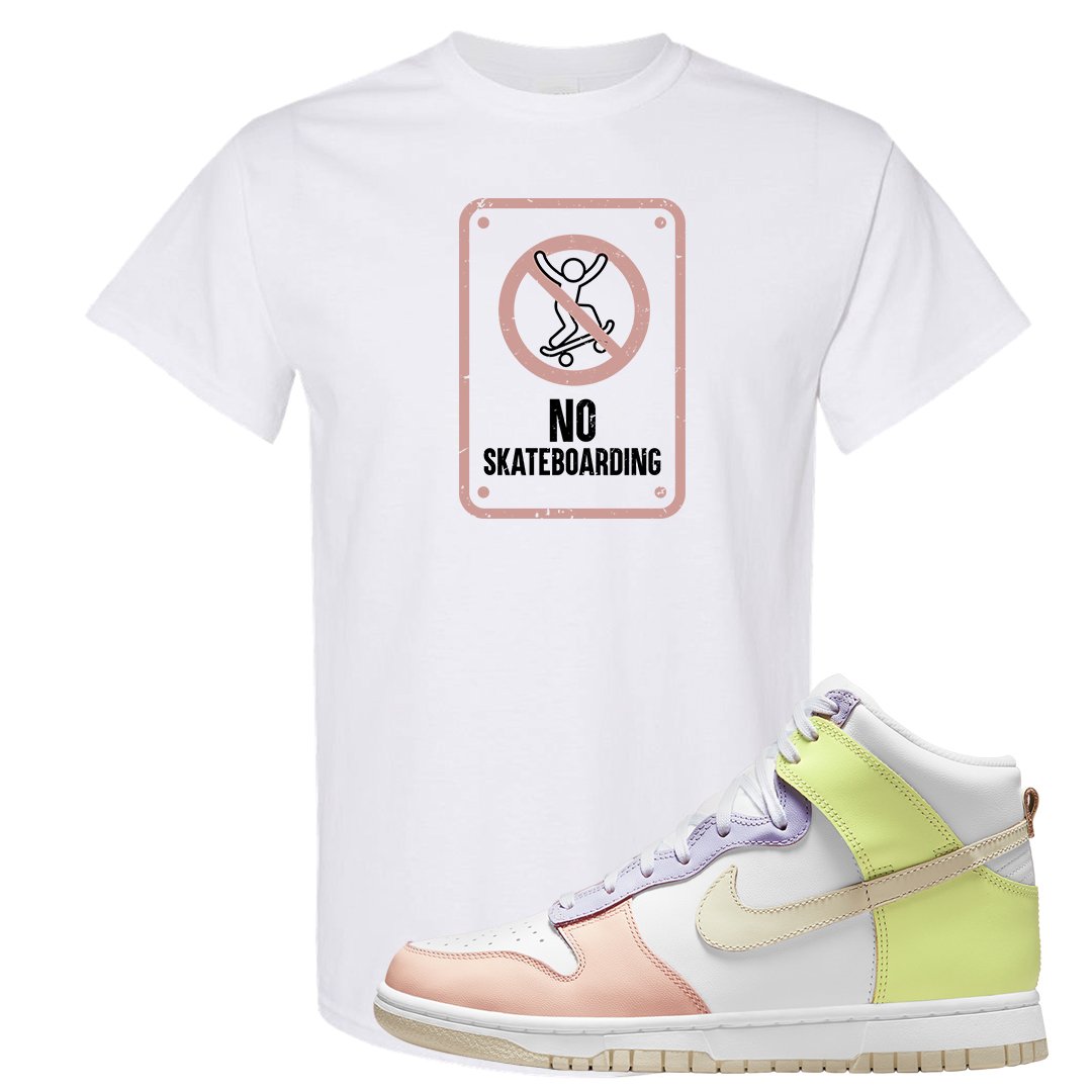 Cashmere High Dunks T Shirt | No Skating Sign, White