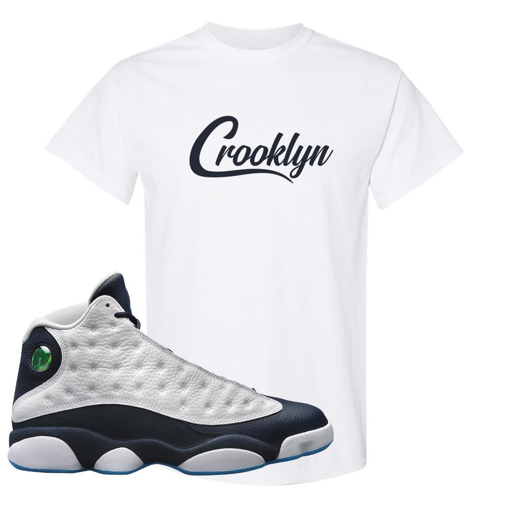 Obsidian 13s T Shirt | Crooklyn, White