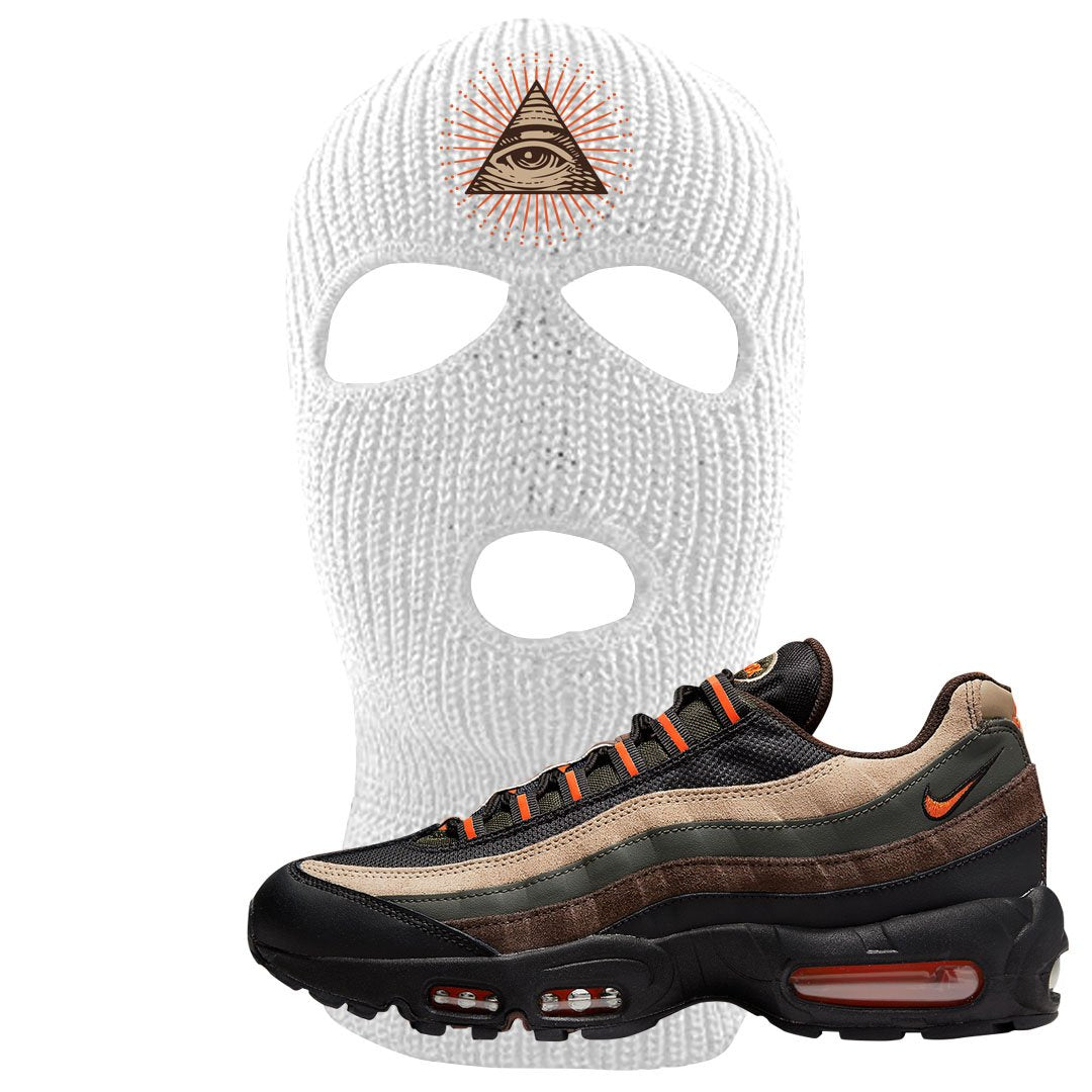 Dark Army Orange Blaze 95s Ski Mask | All Seeing Eye, White