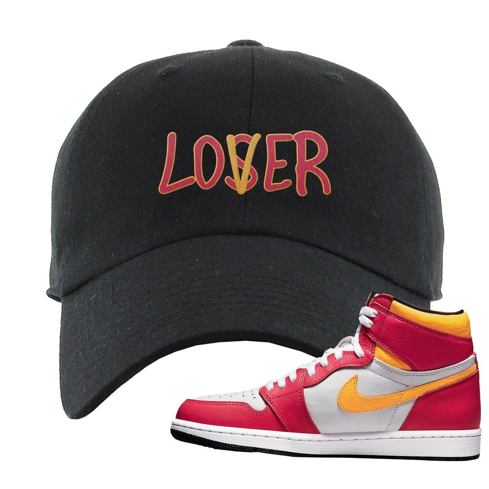 Air Jordan 1 Light Fusion Red Dad Hat | Lover, Black